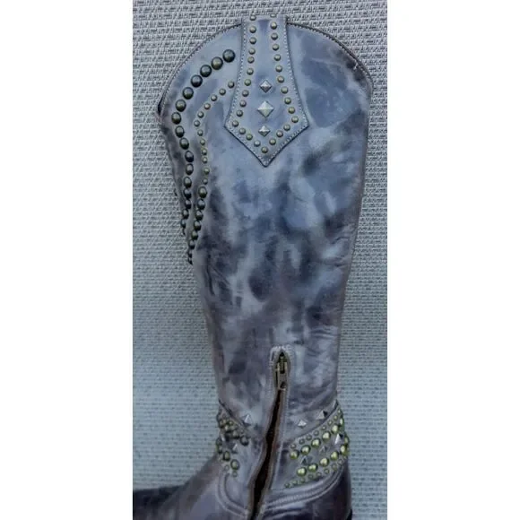 Old Gringo Belinda Womens Size 7 B Brown Studded 18.5" Tall Western Boots - Picture 13 of 16